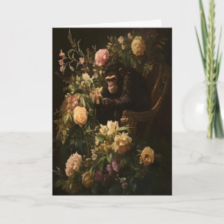 Tarjeta Arte floral de Dark Academia de Chimp & Blooms, Vi