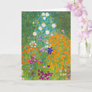 Tarjeta Arte floral de jardín de cottage vintage de Gustav