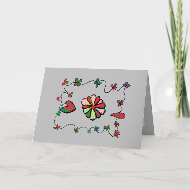 Tarjeta Arte floral folklórico (Anverso)