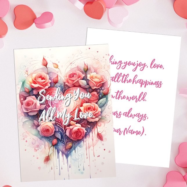 Tarjeta Arte floral romántico y sincero de amor saludo (Subido por el creador)