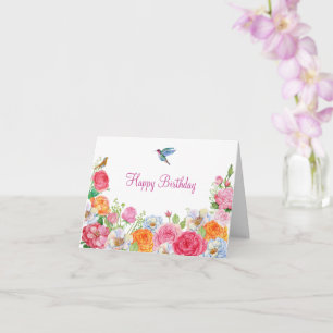 Tarjeta Arte Flores Rosas cumpleaños