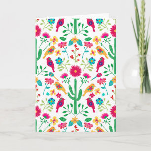 Tarjeta Arte Folclórico Floral Tradicional Mexicano Colore