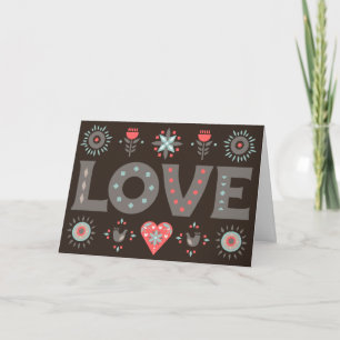 Tarjeta Arte Folclórico Mensaje Personalizado de AMOR