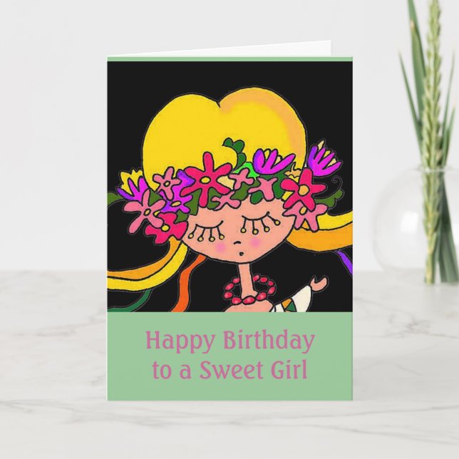 Tarjeta Arte folclórico ucraniano de Little Girl (Anverso)