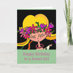 Tarjeta Arte folclórico ucraniano de Little Girl