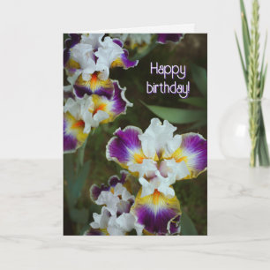Tarjeta Arte fotográfico floral Iris soñador cumpleaños