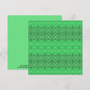 Tarjeta Arte geométrico de líneas verdes onduladas tropica