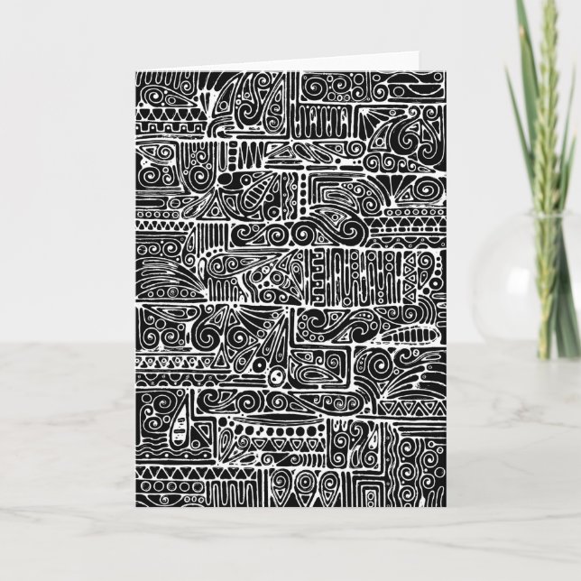 Tarjeta Arte Geométrico Negro Y Blanco 2 (Anverso)