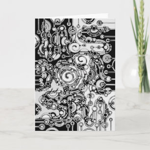 Tarjeta Arte Geométrico Negro Y Blanco 3