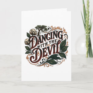 Tarjeta Arte Gótico Bailando Con El Diablo