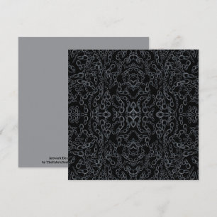 Tarjeta Arte gris de imagen espejada abstracta encadenada
