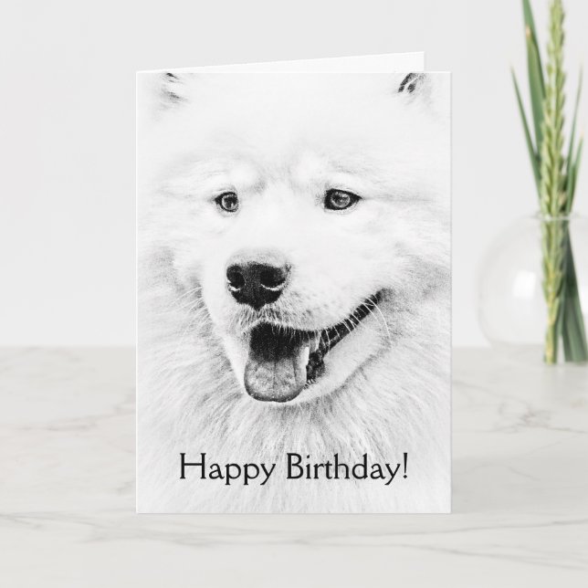 Tarjeta Arte hermoso del perro del samoyedo (Anverso)