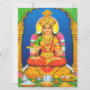 Tarjeta Arte Indio Lakshmi Diosa Religión Hindú