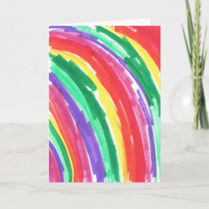 Tarjeta Arte infantil Arcoíris colorido