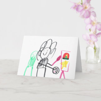 Tarjeta Arte infantil pintando un cuadro