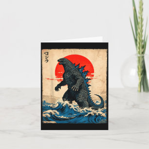 Tarjeta Arte japonés vintage monstruo Kaiju