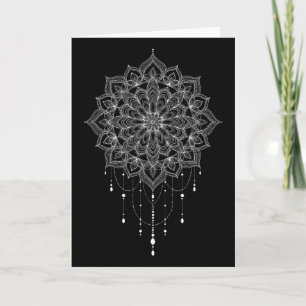Tarjeta Arte Mandala Zen Botánico Suculento Espiritual Boh