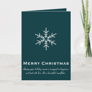 Tarjeta Arte minimalista de copo de nieve blanco dibujado