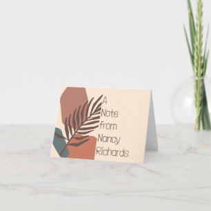 Tarjeta Arte minimalista moderno de hoja de palma abstract
