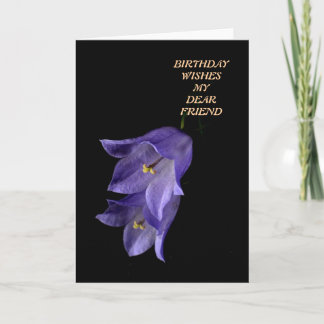Tarjeta Arte morado floral Saludos de cumpleaños Amigo