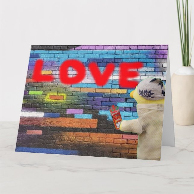 Tarjeta Arte mural de grafiti de amor. (Anverso)