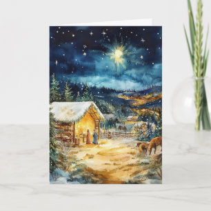 Tarjeta Arte nocturno de Navidades pacíficos