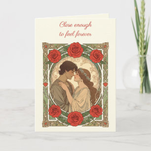 Tarjeta Arte Nouveau lo suficientemente cerca como para se