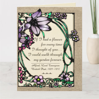 Tarjeta Arte Nouveau - poemas florales del amor -