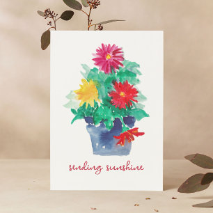 Tarjeta Arte original de gerbera margarita 'Sending Sunshi
