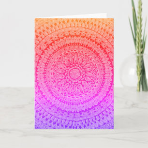 Tarjeta Arte Original de Mandala Multicolor