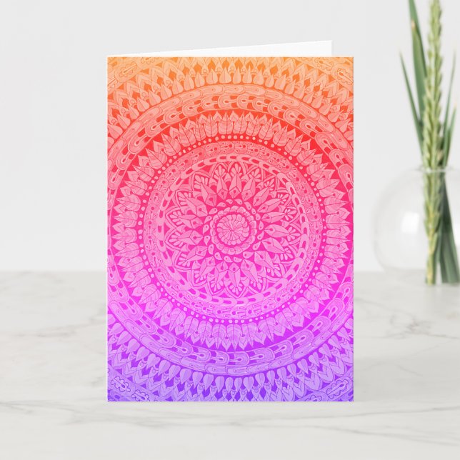 Tarjeta Arte Original de Mandala Multicolor (Anverso)
