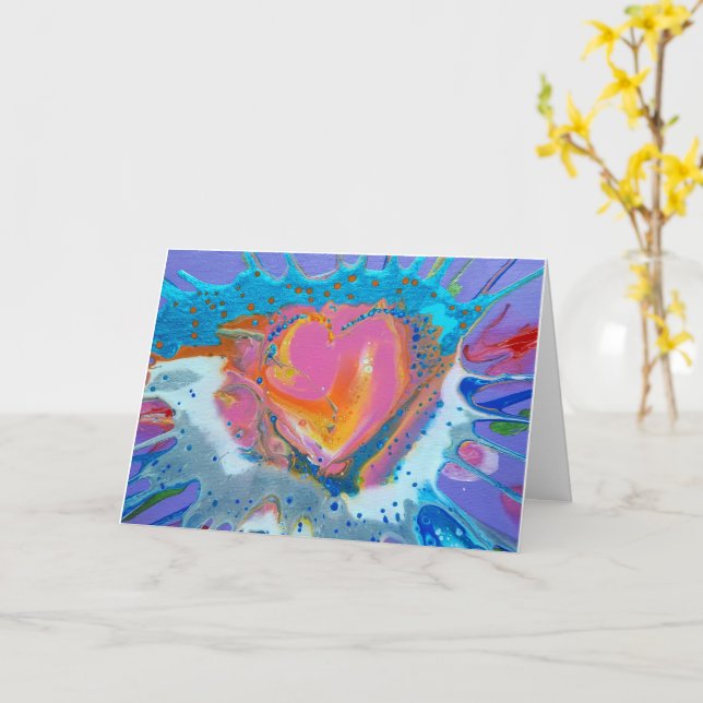 Tarjeta Arte original "Heart Me" (flor amarilla)