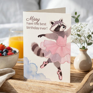 Tarjeta Arte Pintado con Hilo   Cumpleaños de Bailarina Ag
