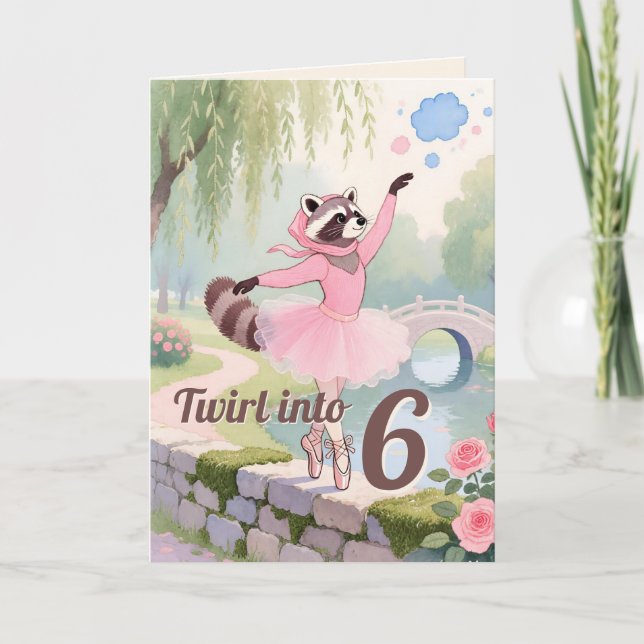 Tarjeta Arte Pintado con Hilo | Edad de Cumpleaños de Bail (Anverso)