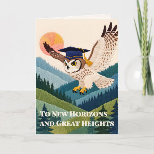 Tarjeta Arte Pintado con Hilo Graduación Clásica Owl