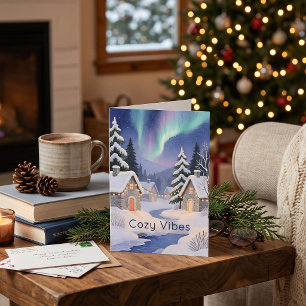 Tarjeta Arte Pintado con Hilo Valle de Invierno Navidad Mo
