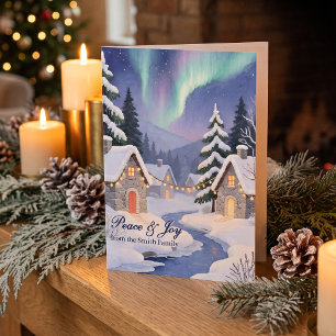 Tarjeta Arte Pintado con Hilo Valle Invernal Clásico de Na