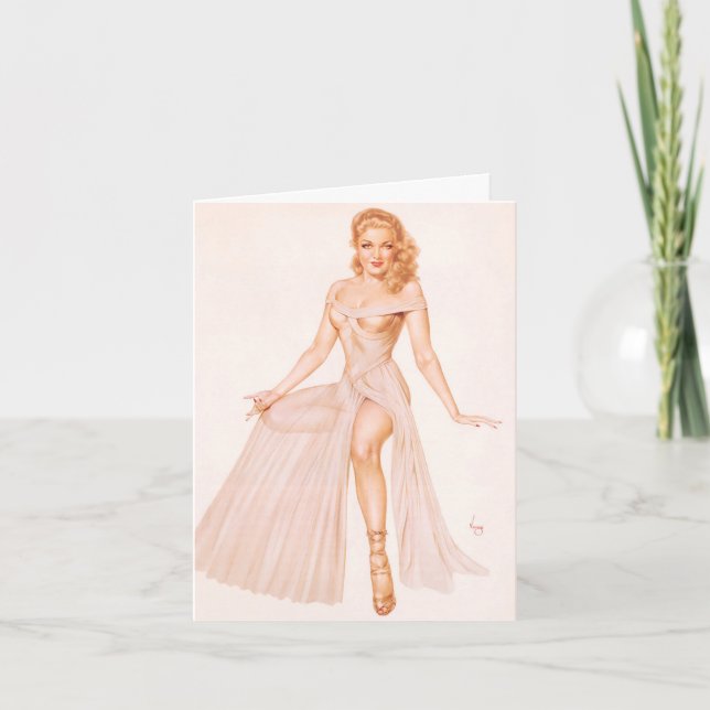 Tarjeta Arte Pinup Vintage, Cumpleaños (Anverso)