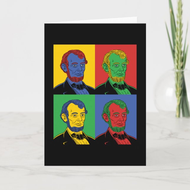 Tarjeta Arte pop Abraham Lincoln (Anverso)