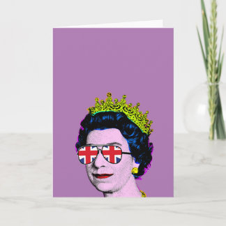 Tarjeta Arte Pop Arte Divertido HM Reina con gafas de Unio