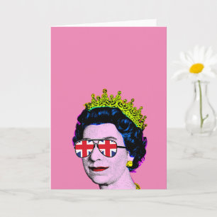 Tarjeta Arte Pop Arte Divertido Moderno HM Reina con gafas