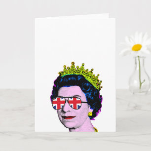Tarjeta Arte Pop Arte Divertido Moderno HM Reina con gafas