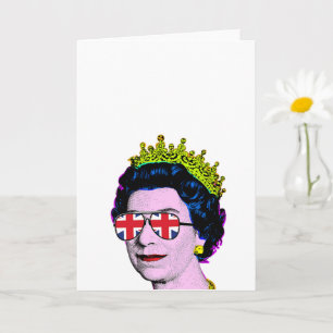 Tarjeta Arte Pop Arte Divertido Moderno La Reina con gafas