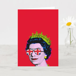 Tarjeta Arte Pop Arte Moderno Divertido HM Reina con gafas