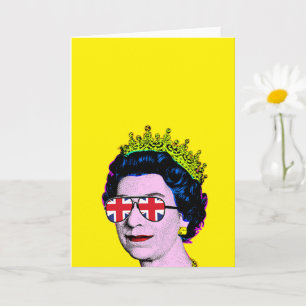 Tarjeta Arte Pop Arte Moderno Divertido HM Reina con gafas