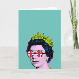 Tarjeta Arte Pop Arte Moderno Divertido HM Reina con gafas