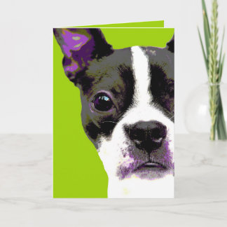 Tarjeta Arte pop Boston Terrier