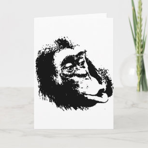 Tarjeta Arte Pop Chimpancé Divertido