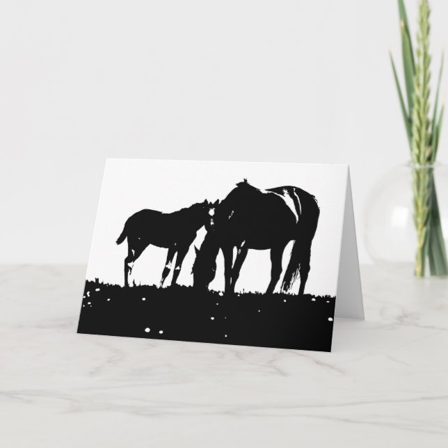Tarjeta Arte pop de caballos (Anverso)