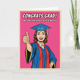 Tarjeta Arte Pop de Graduación Universitaria Retro Diverti